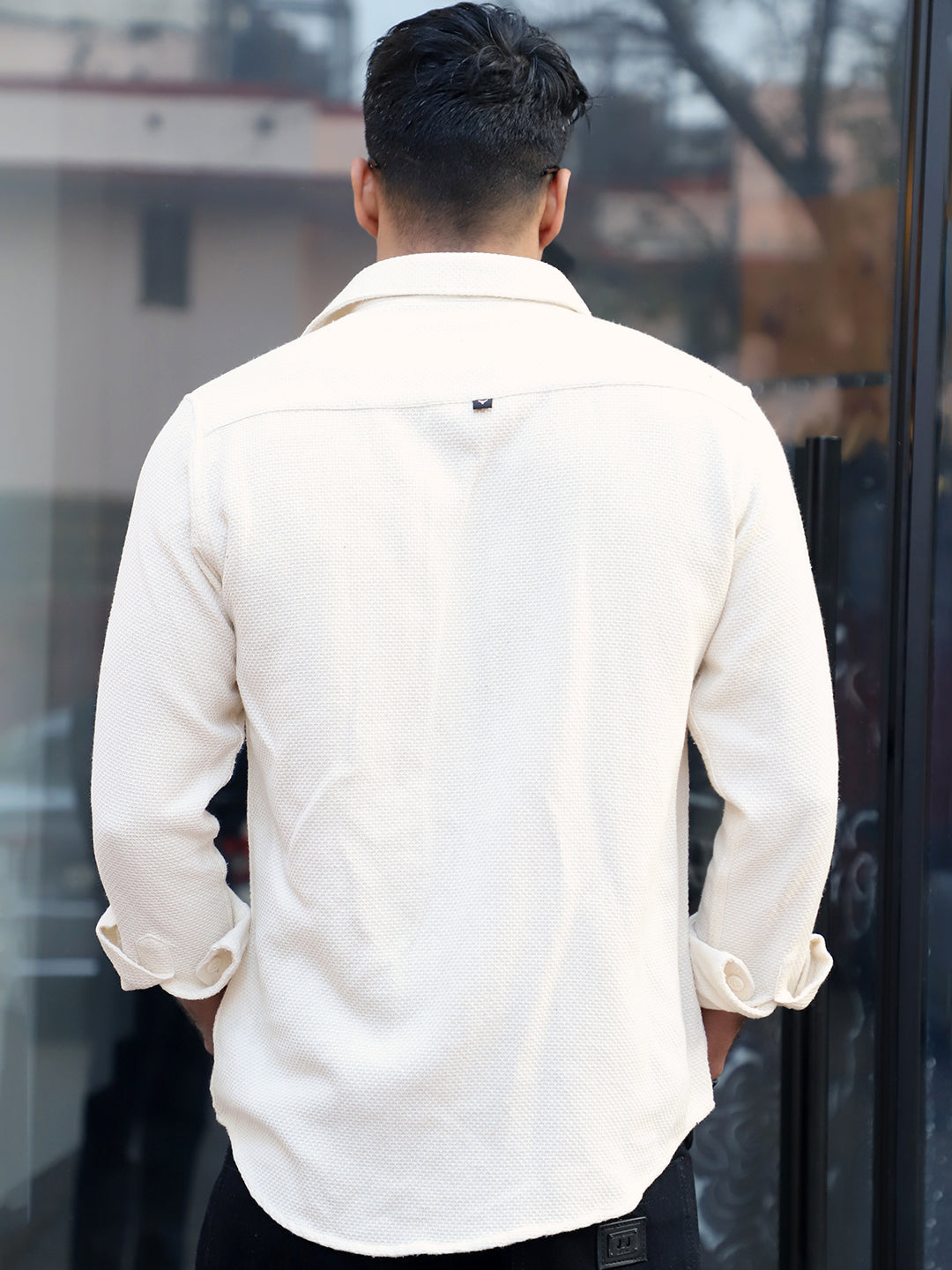 Tuscan Beige Texture Full Sleeve Shirt