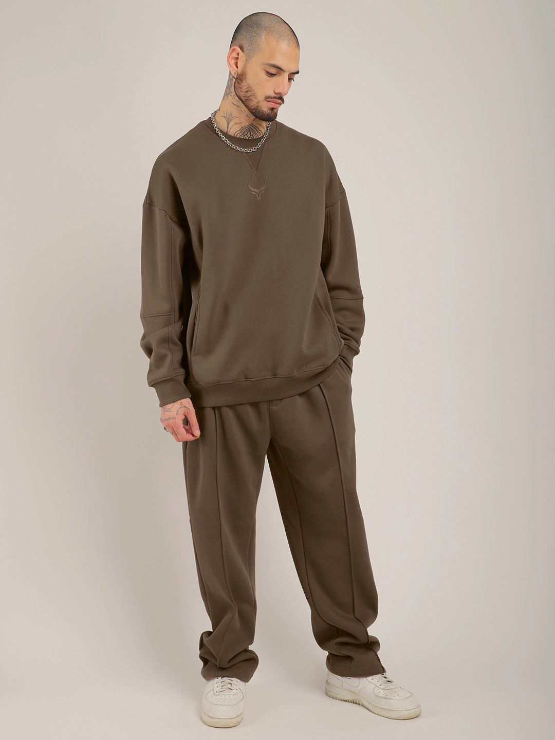 Urban Vanguard Brown Fleece Track Suit Pro