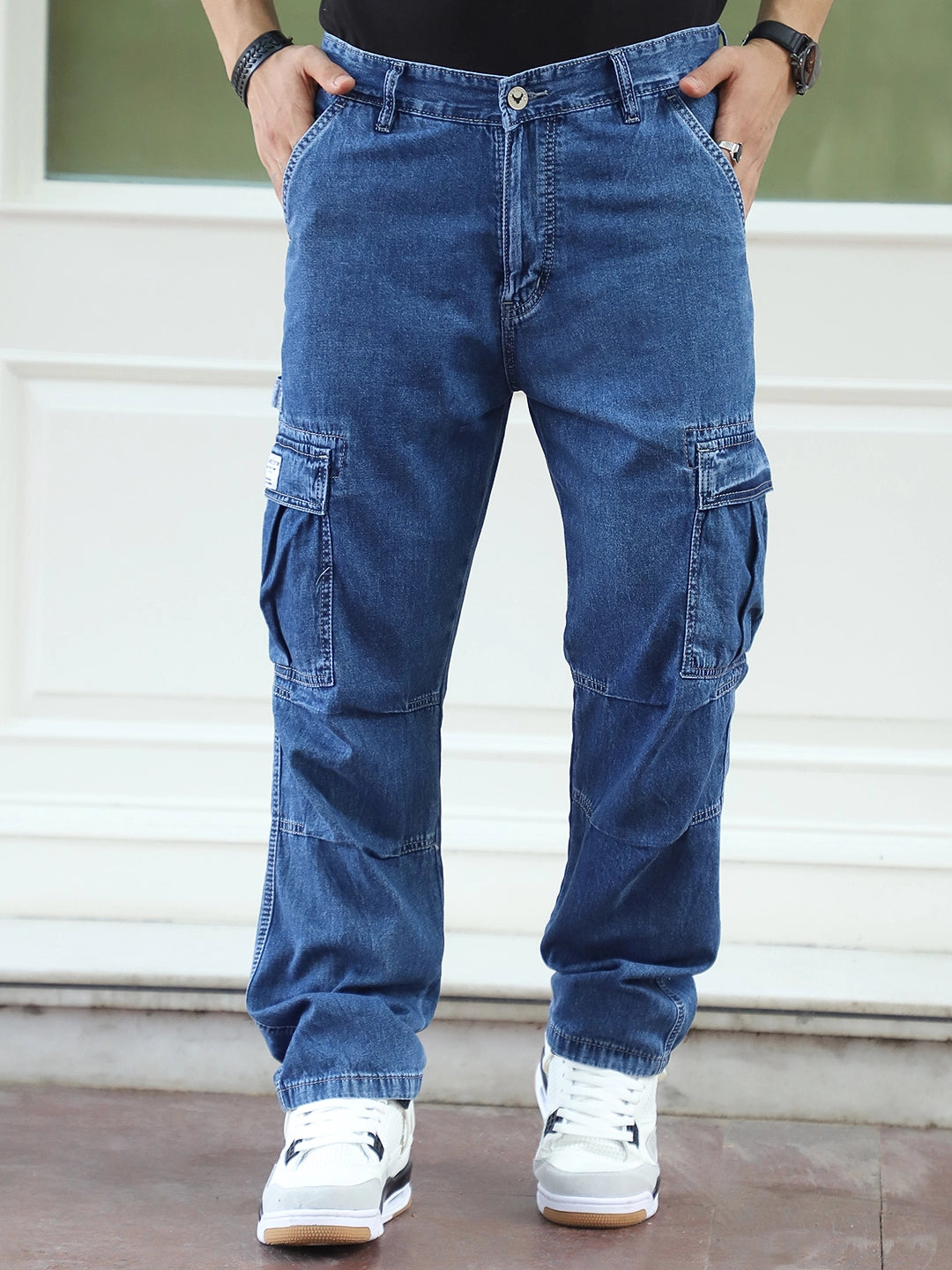 Ruggine Blue Baggy Fit Denim Cargo