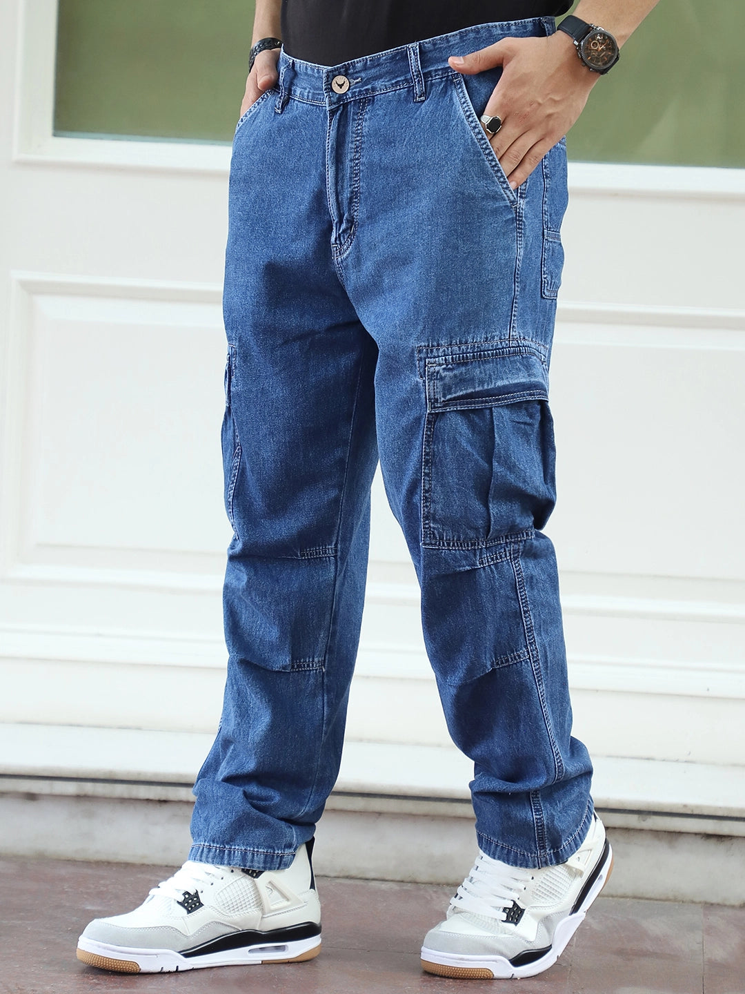 Ruggine Blue Baggy Fit Denim Cargo