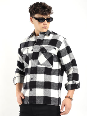 Divine Flannel Black Checked Full Sleeve Shirt