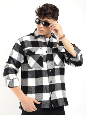 Divine Flannel Black Checked Full Sleeve Shirt