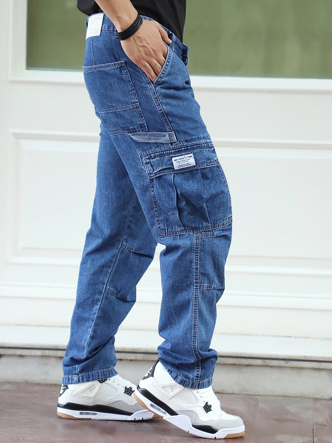 Ruggine Blue Baggy Fit Denim Cargo