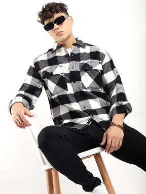 Divine Flannel Black Checked Full Sleeve Shirt