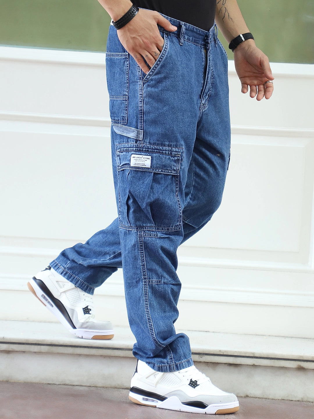 Ruggine Blue Baggy Fit Denim Cargo