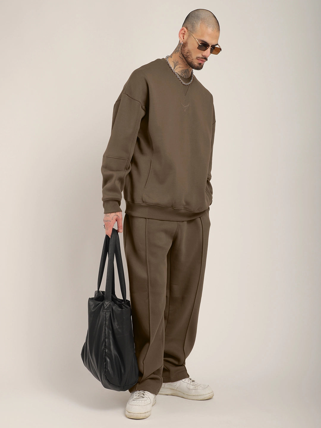 Urban Vanguard Brown Fleece Track Suit Pro