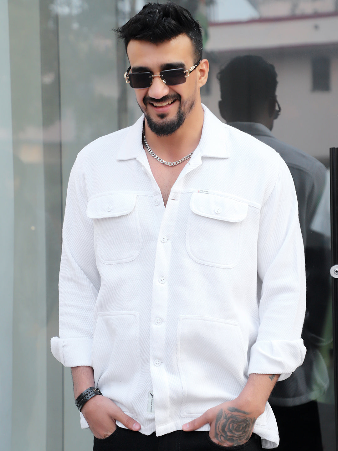 Earthcore Textured White Shacket