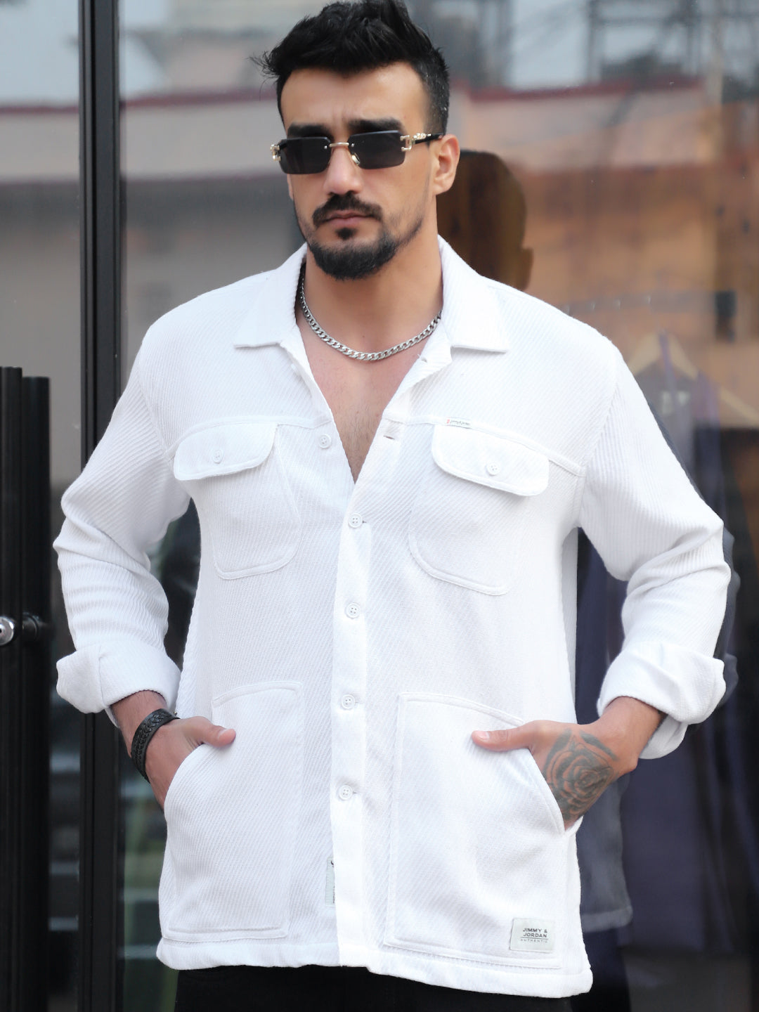 Earthcore Textured White Shacket