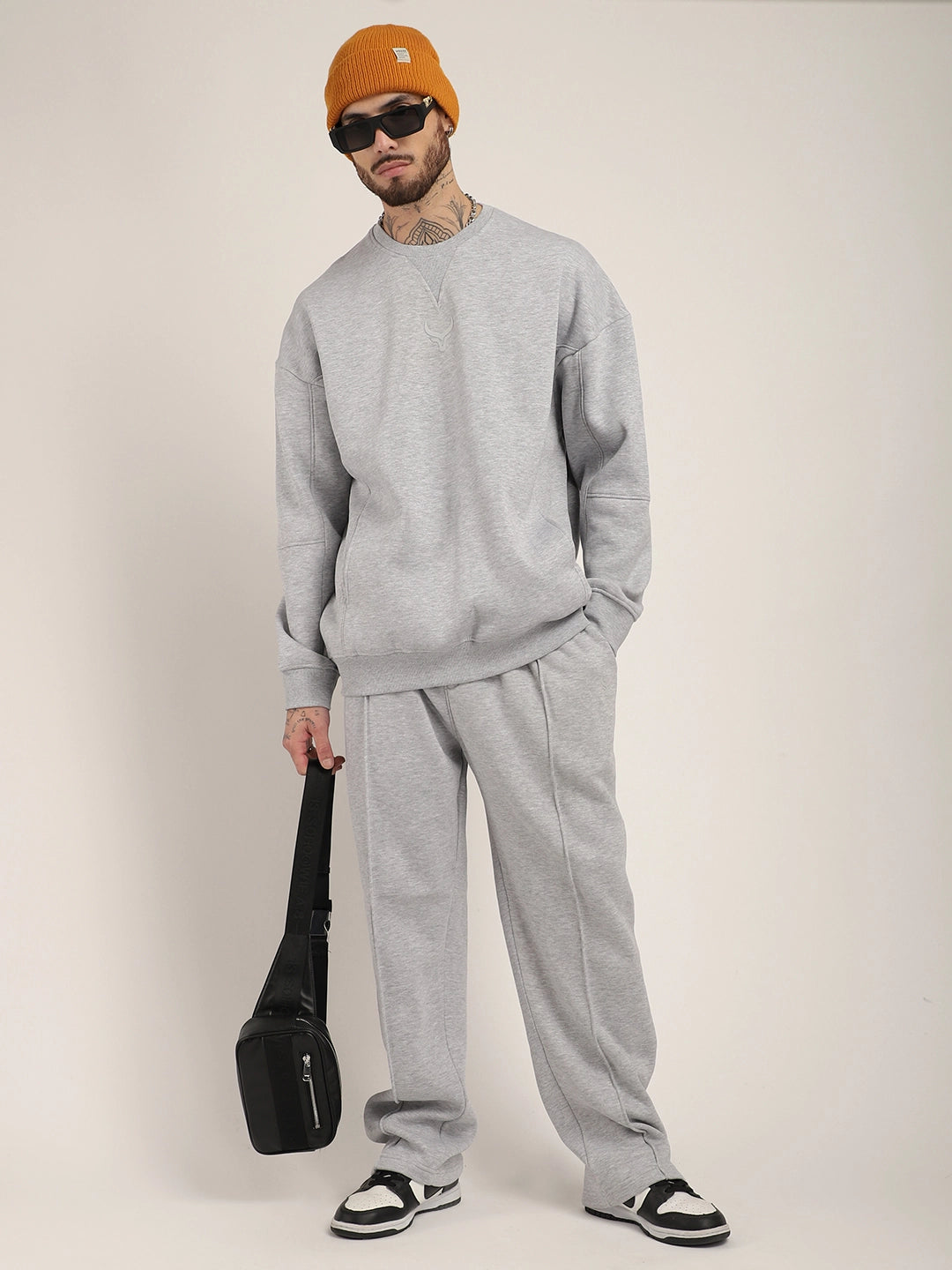 Grey Fleece Tracksuit Men