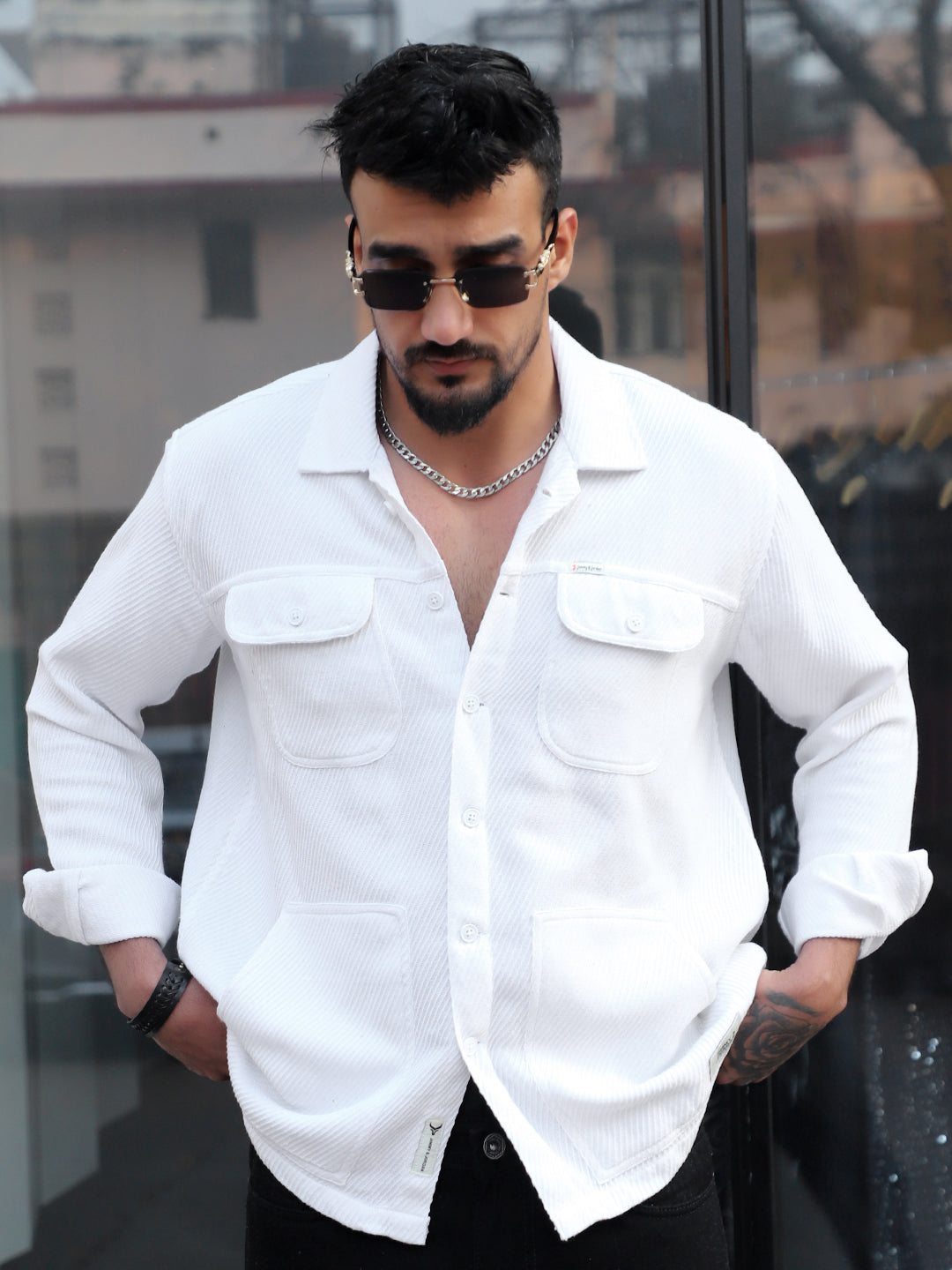 Earthcore Textured White Shacket