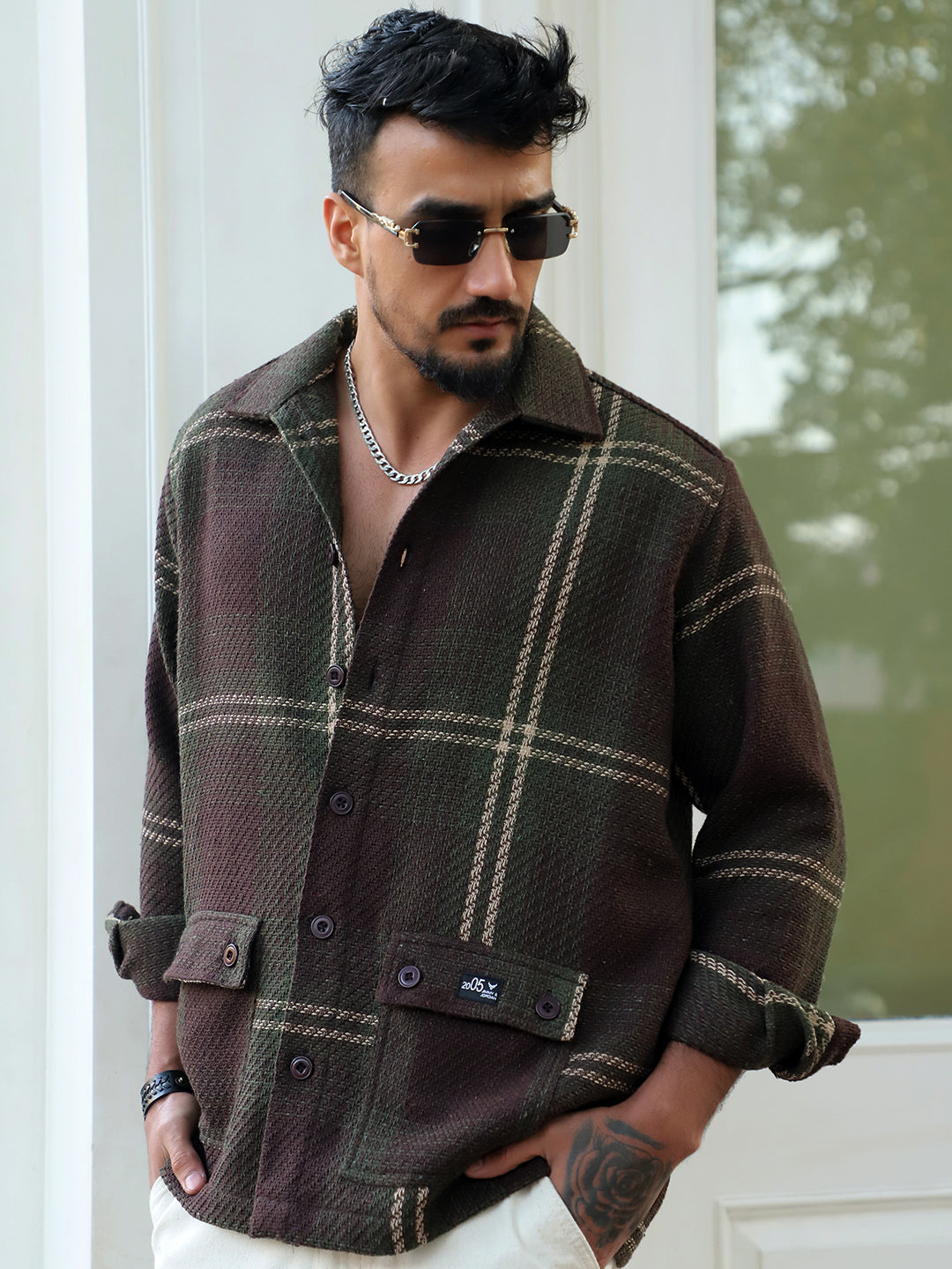 Frame Theory Olive Shacket
