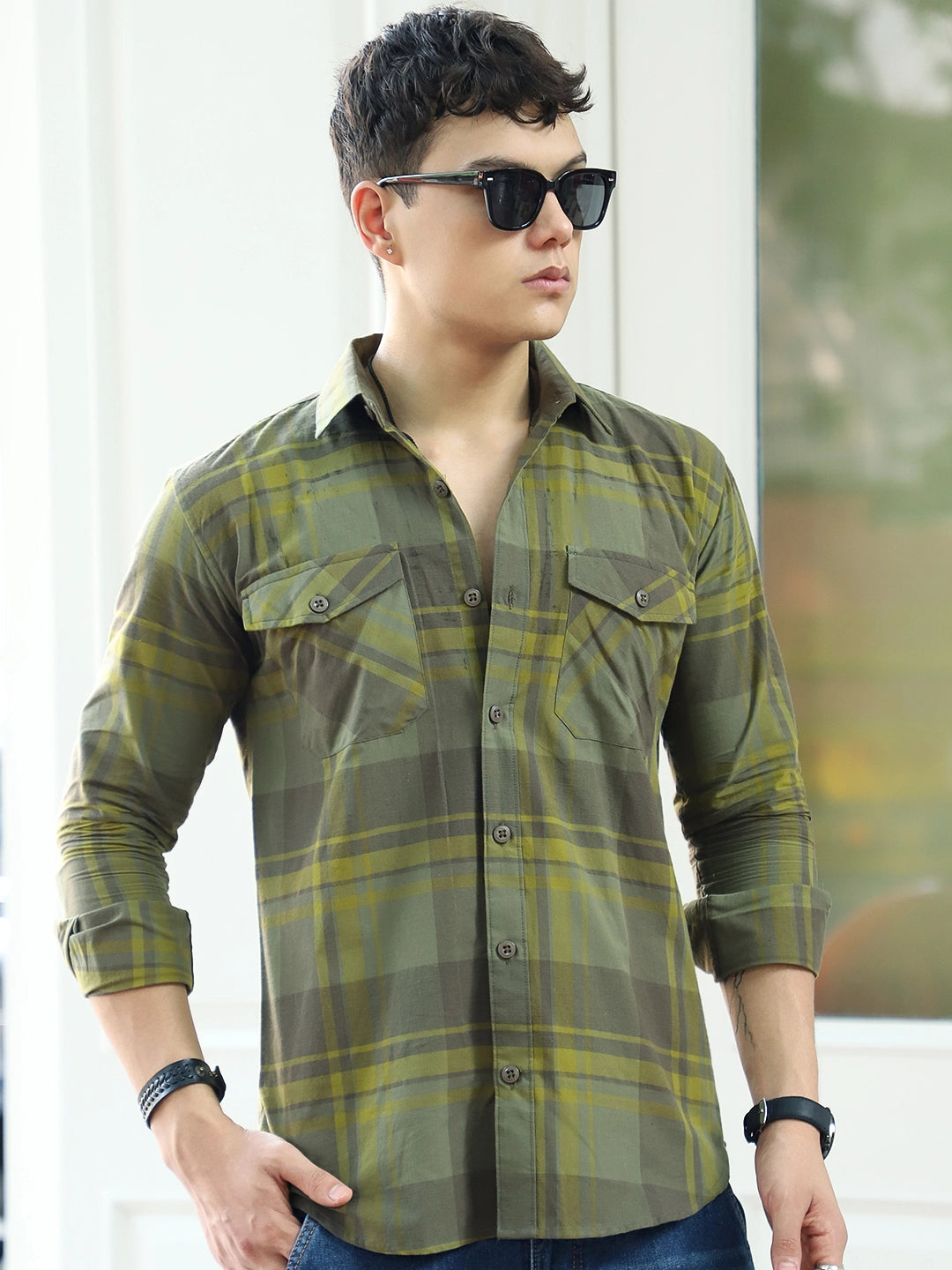Toscano Touch Forest Green Check Shirt