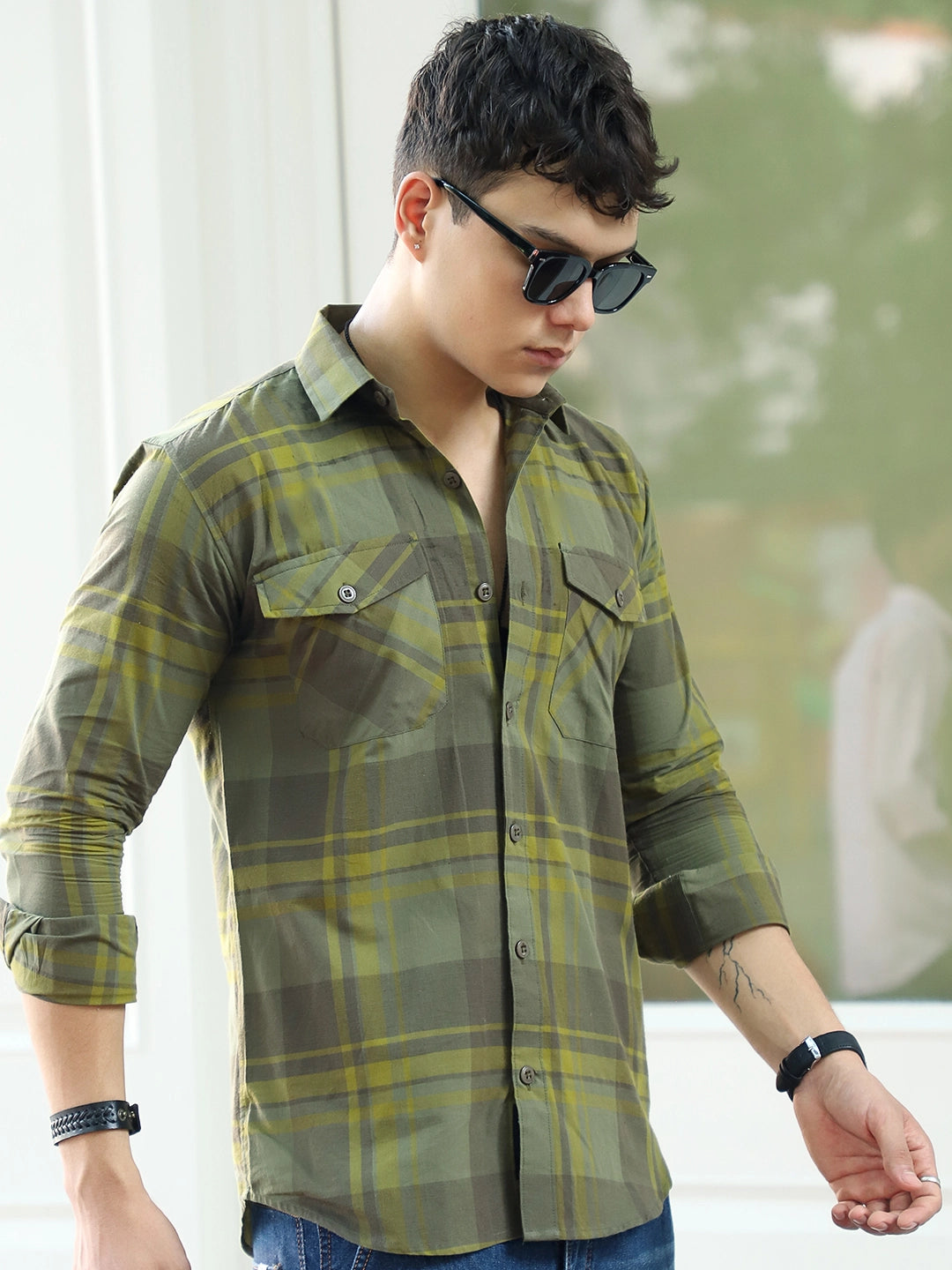 Toscano Touch Forest Green Check Shirt
