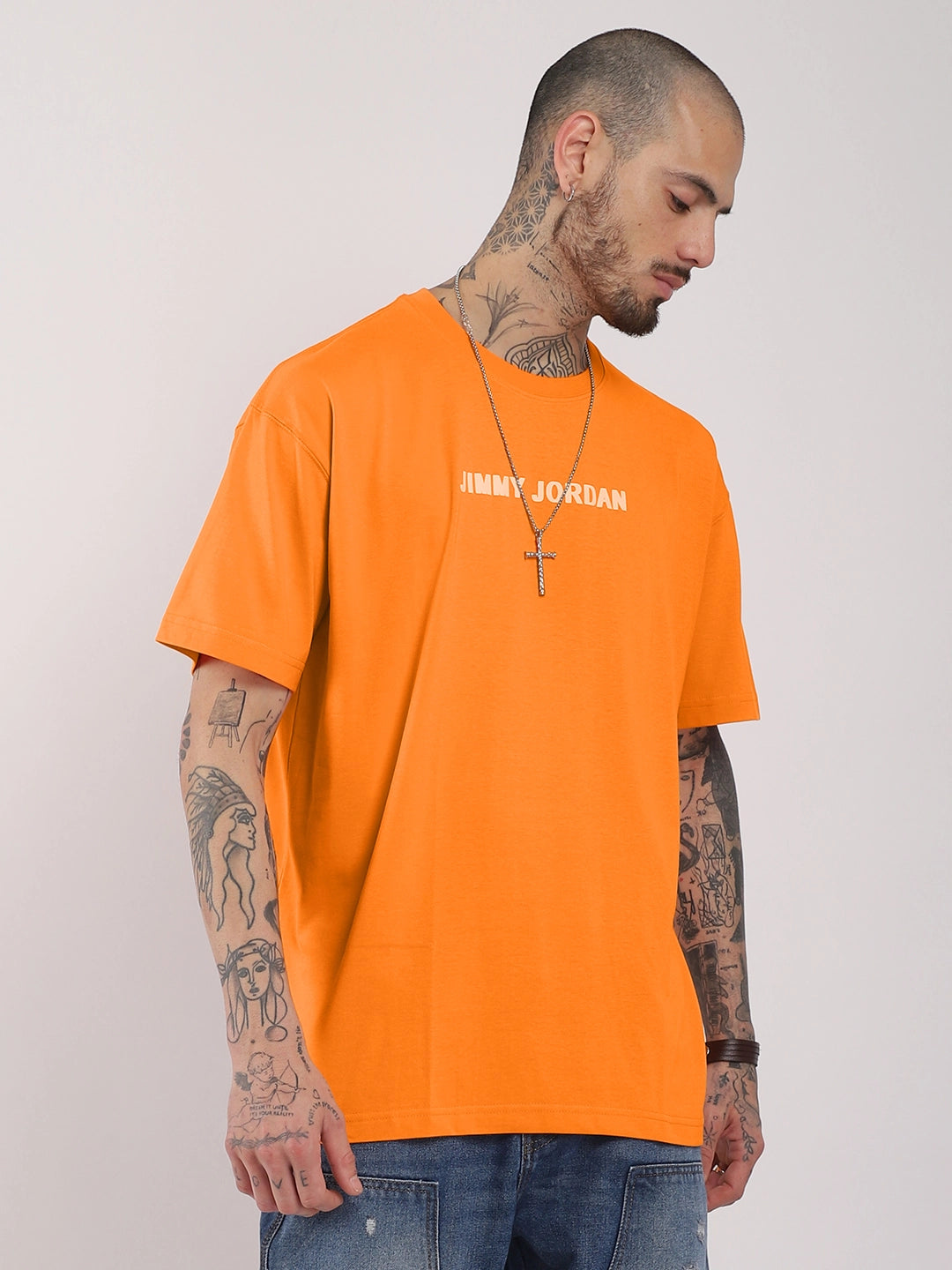 Human Being Oversized Orange T-Shirt