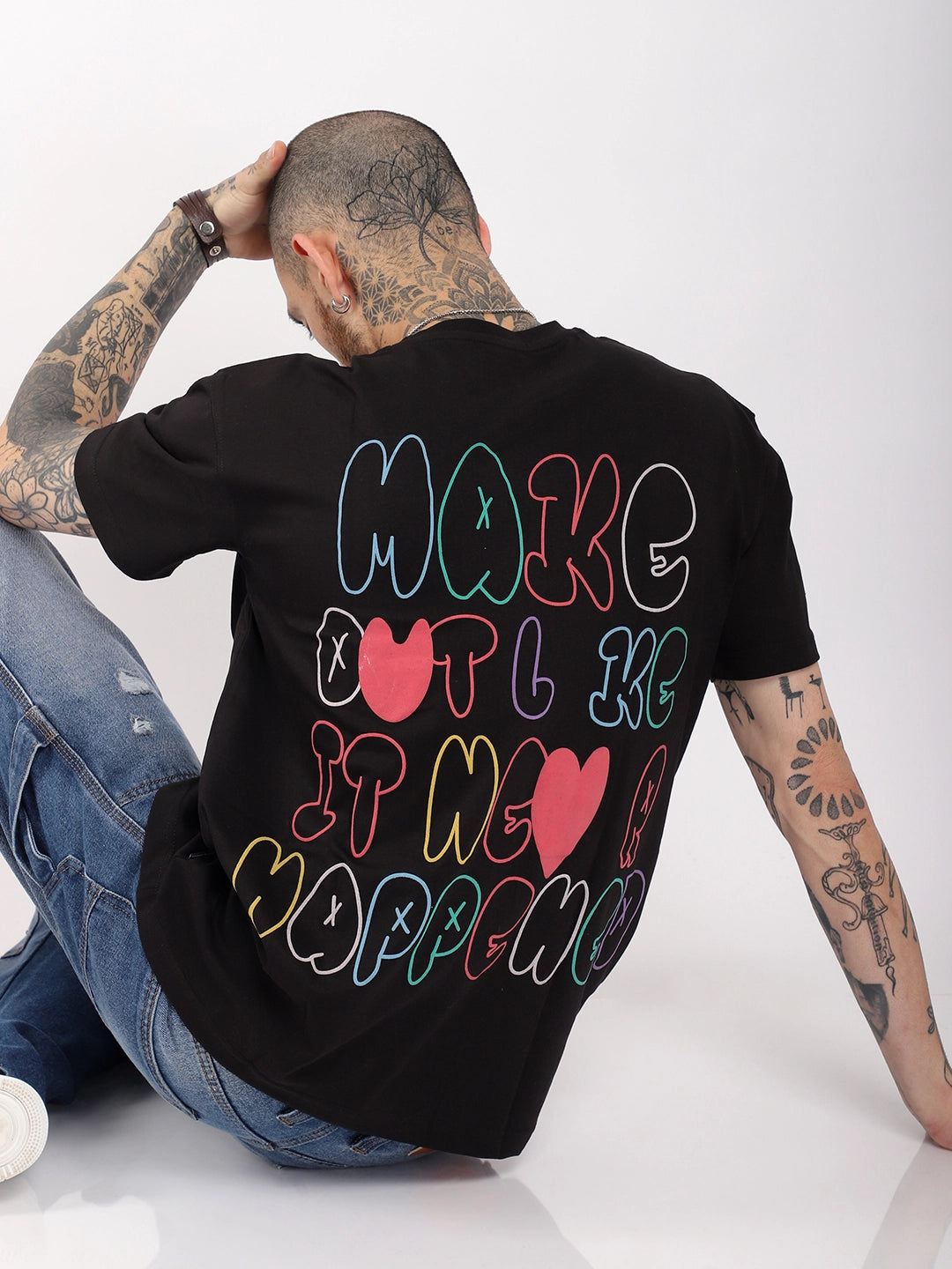 Make Out Like It Never Happened Oversized Black T-Shirt