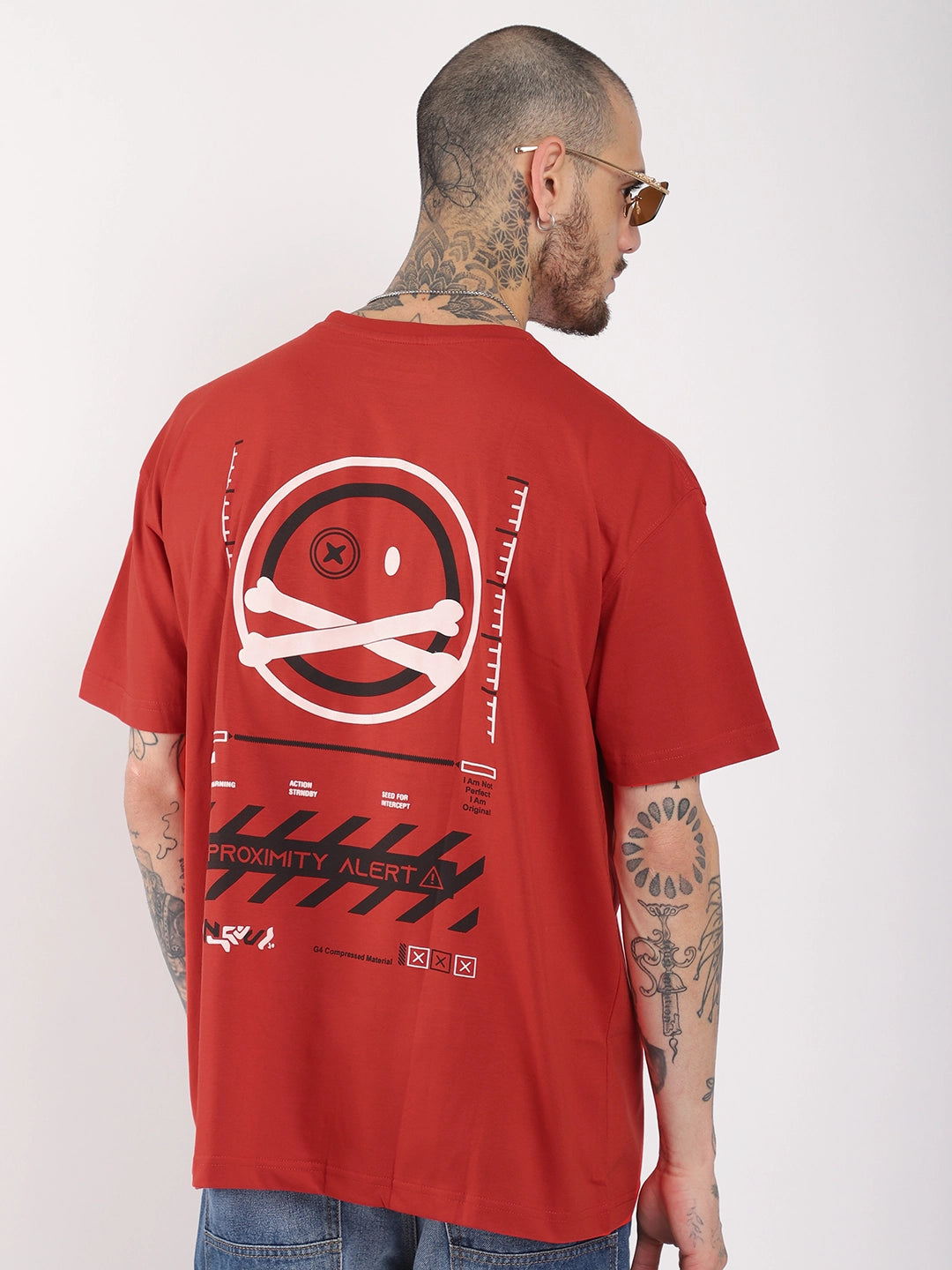 Proximity Alert Oversized Red T-Shirt