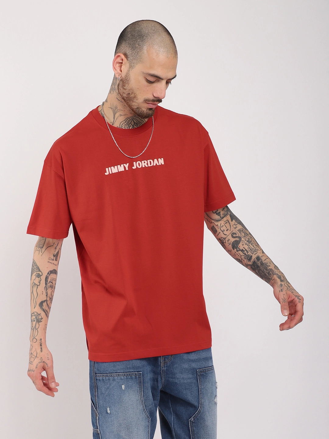 Human Being Oversized Red T-Shirt