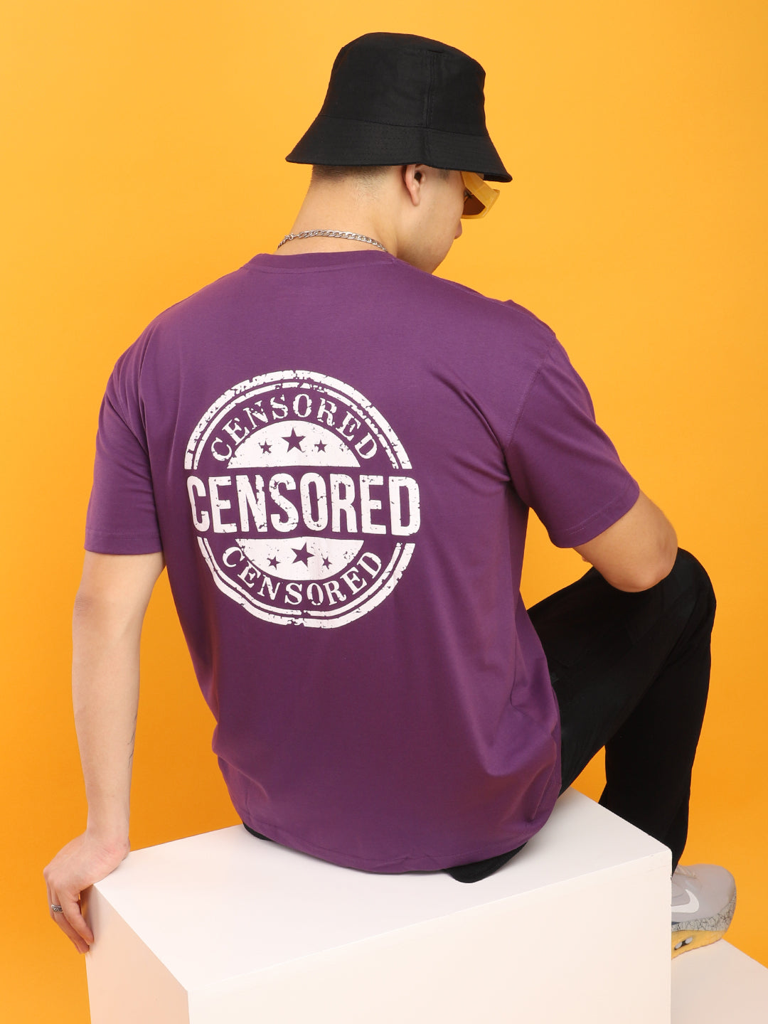 Censored Oversized Purple T-Shirt