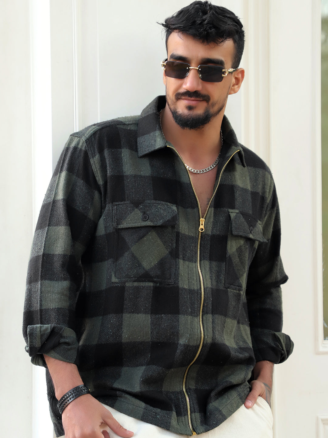 Ashford Pine Green Check Full Sleeve Shirt