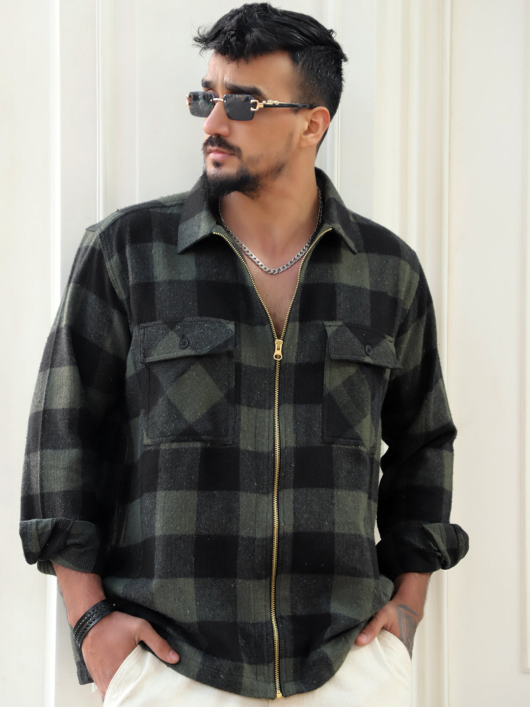 Ashford Pine Green Check Full Sleeve Shirt