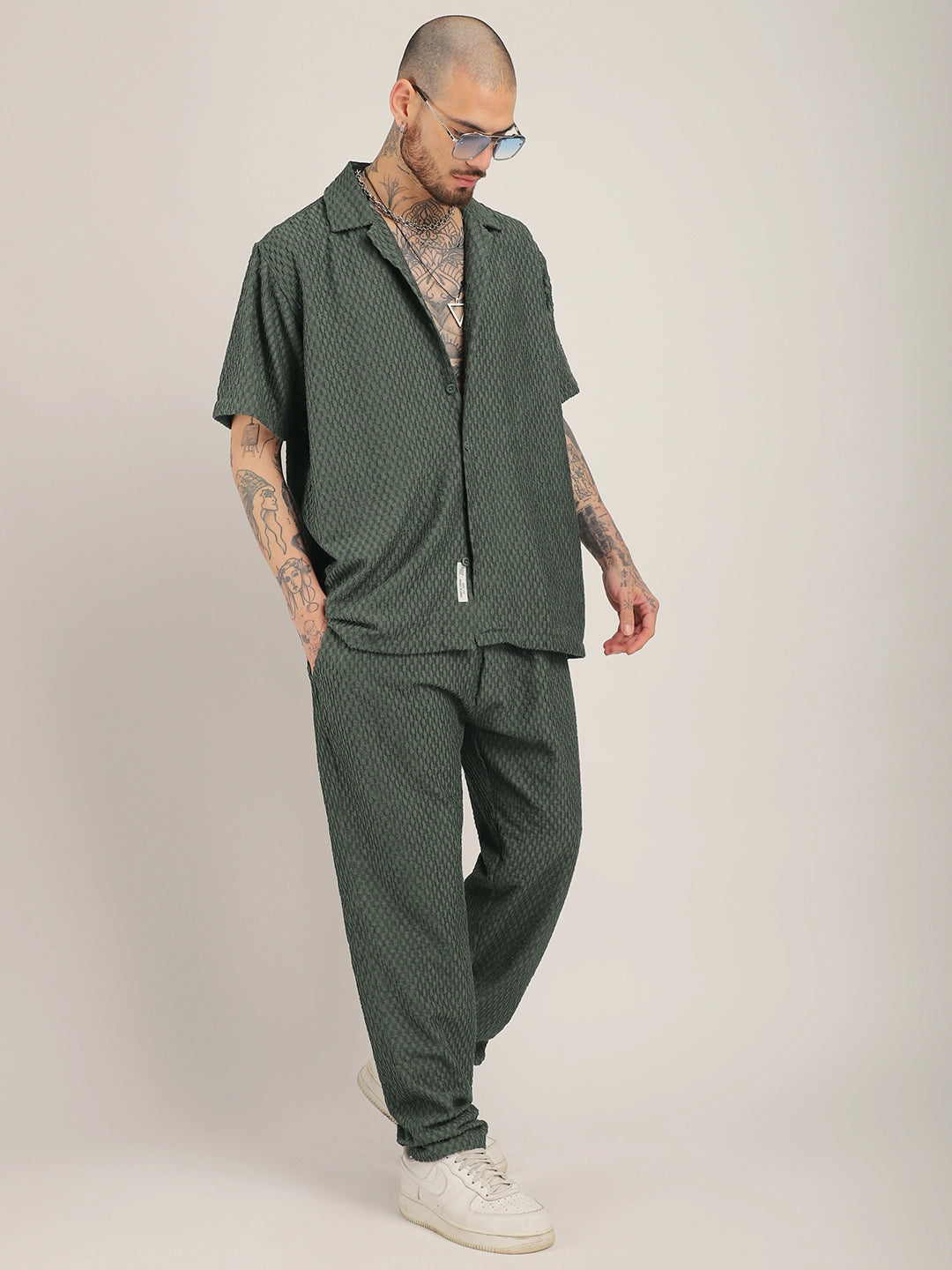 Zharvis Ringer Dark Green Co-Ord Set