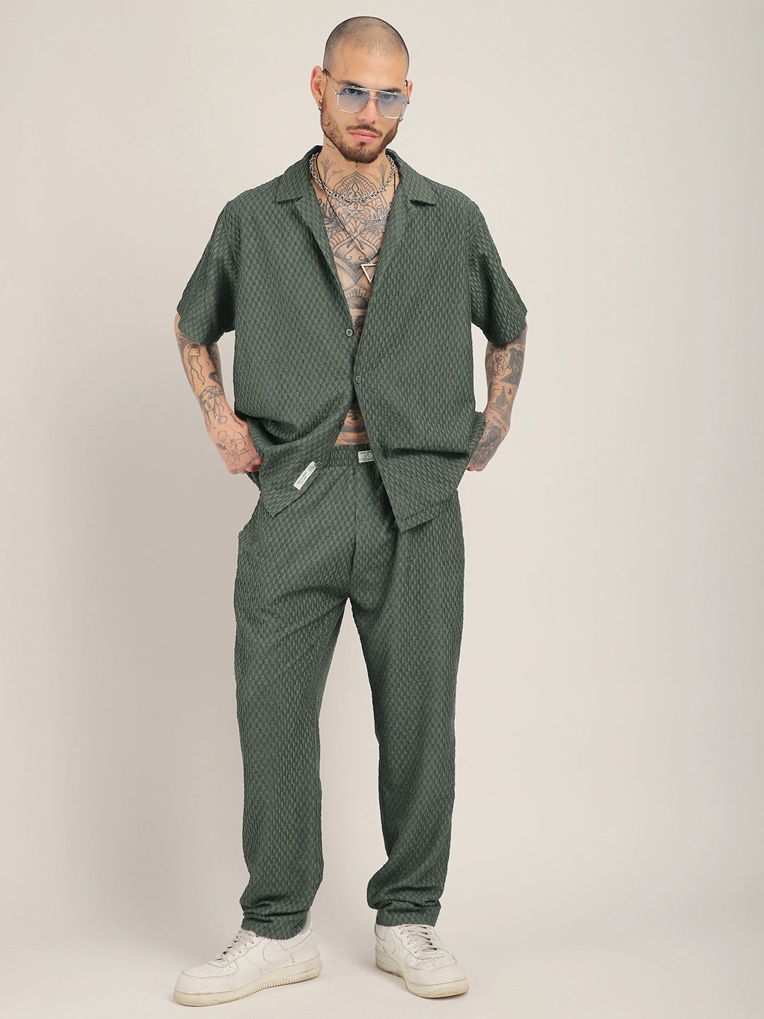 Zharvis Ringer Dark Green Co-Ord Set