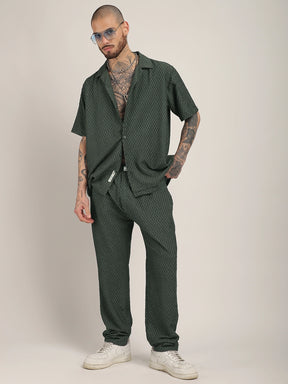 Zharvis Ringer Dark Green Co-Ord Set