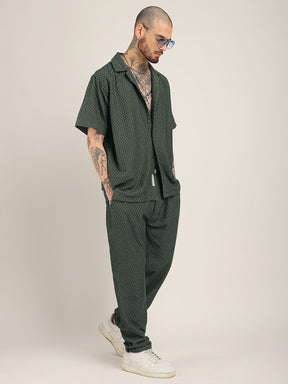 Zharvis Ringer Dark Green Co-Ord Set