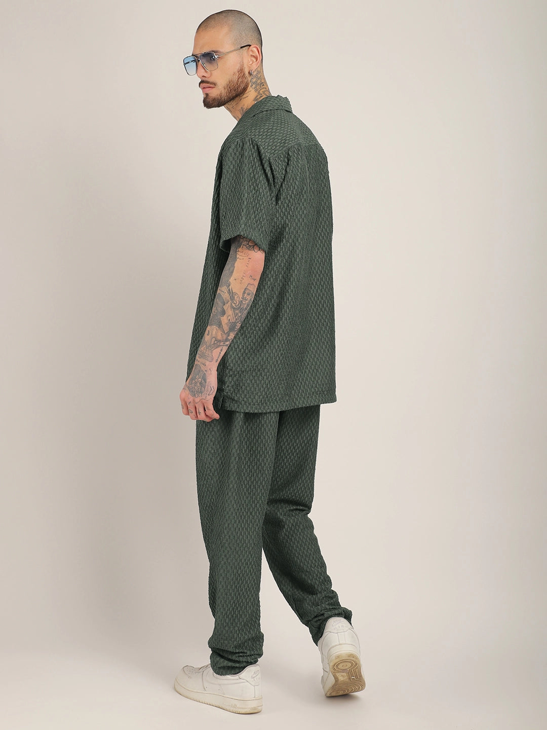 Zharvis Ringer Dark Green Co-Ord Set