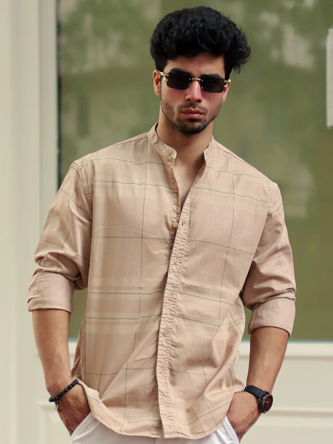 Ink Nest Light Peach Cotton Shirts