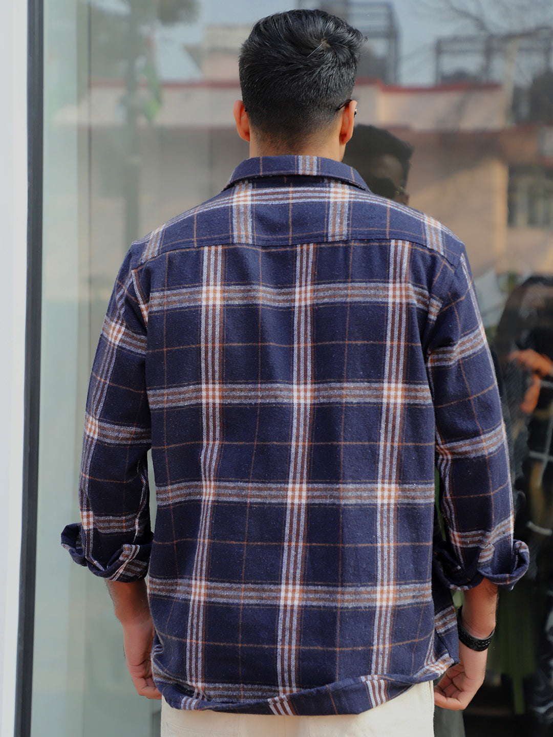 Thunderbird Aegean Blue Check Full Sleeve Shirt