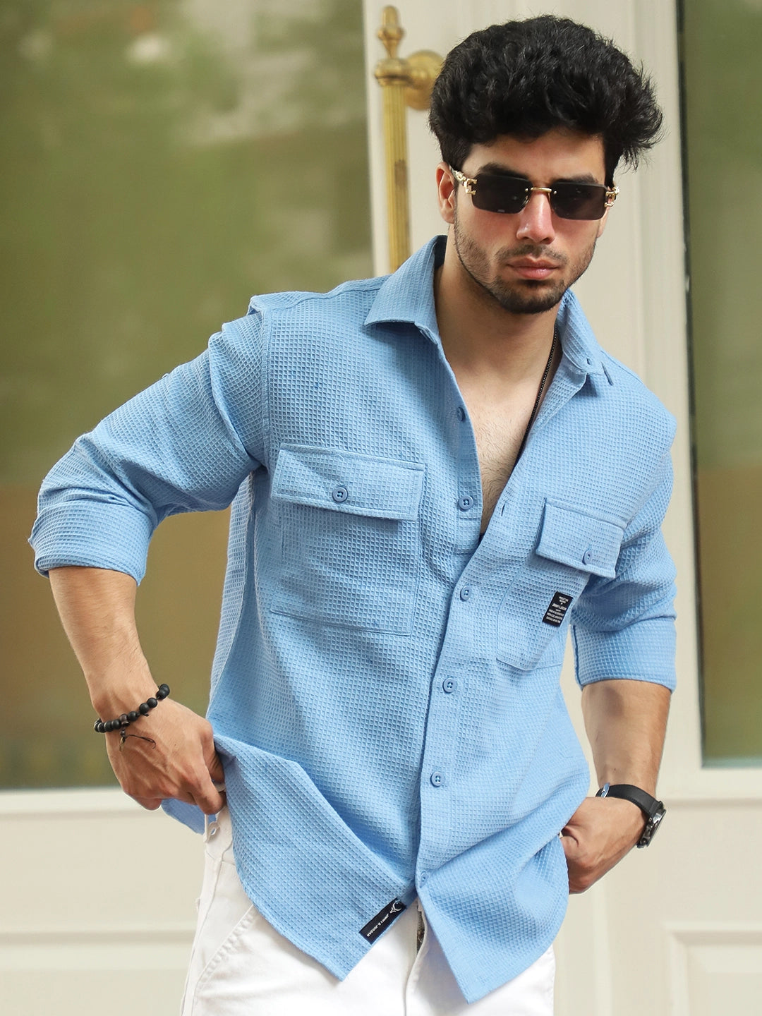 British Vintage Ocean Blue Full Sleeve Shirt