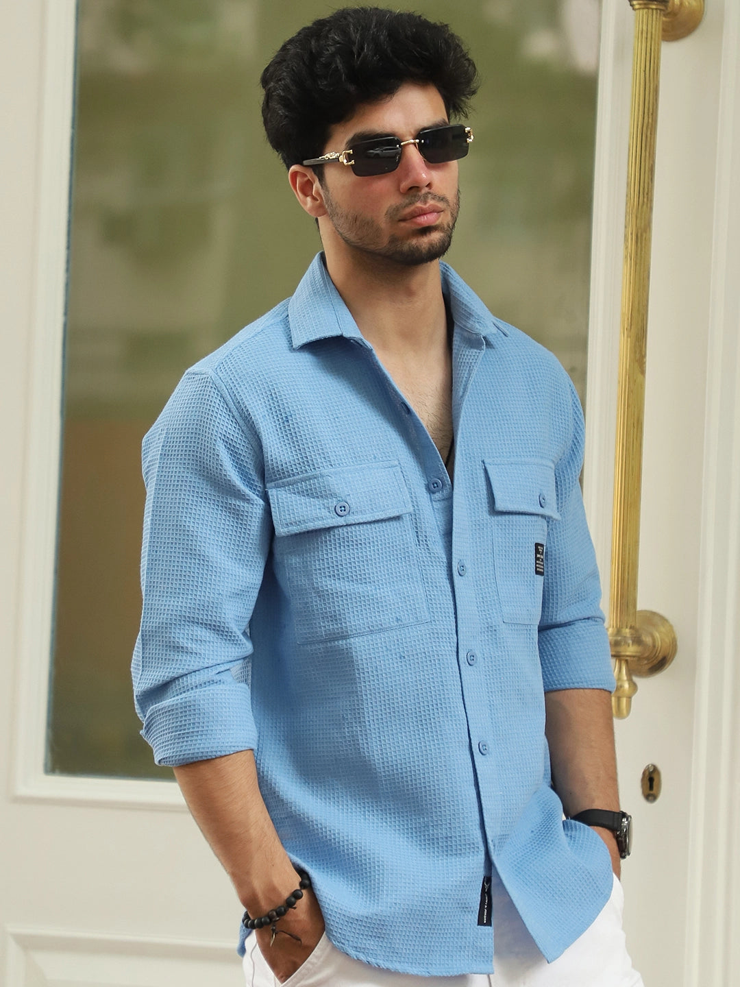 British Vintage Ocean Blue Full Sleeve Shirt