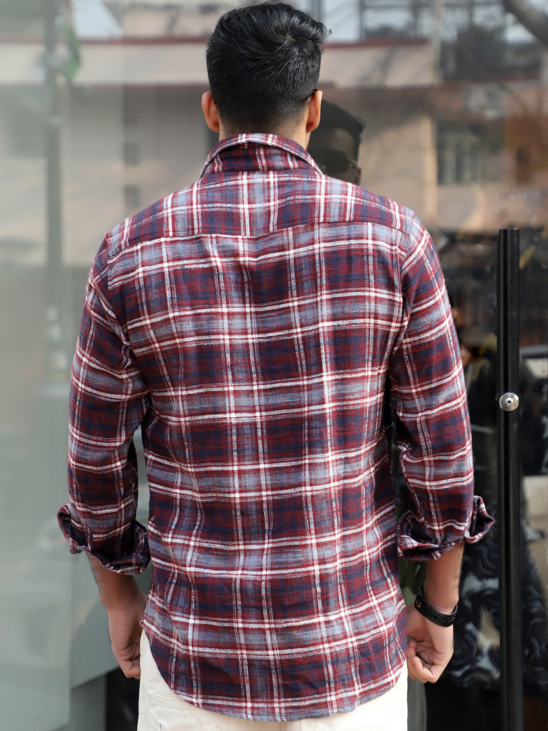 Thunderbird Maroon Check Full Sleeve Shirt
