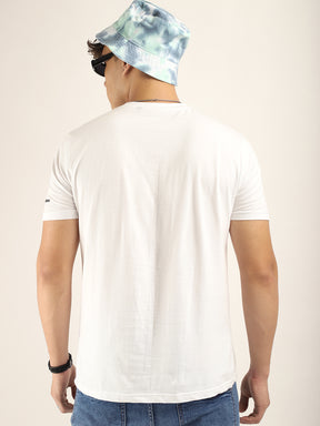 White Cotton Slim Fit T-Shirt