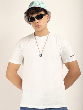 White Cotton Slim Fit T-Shirt