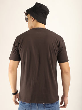 Coffee Cotton Slim Fit T-Shirt