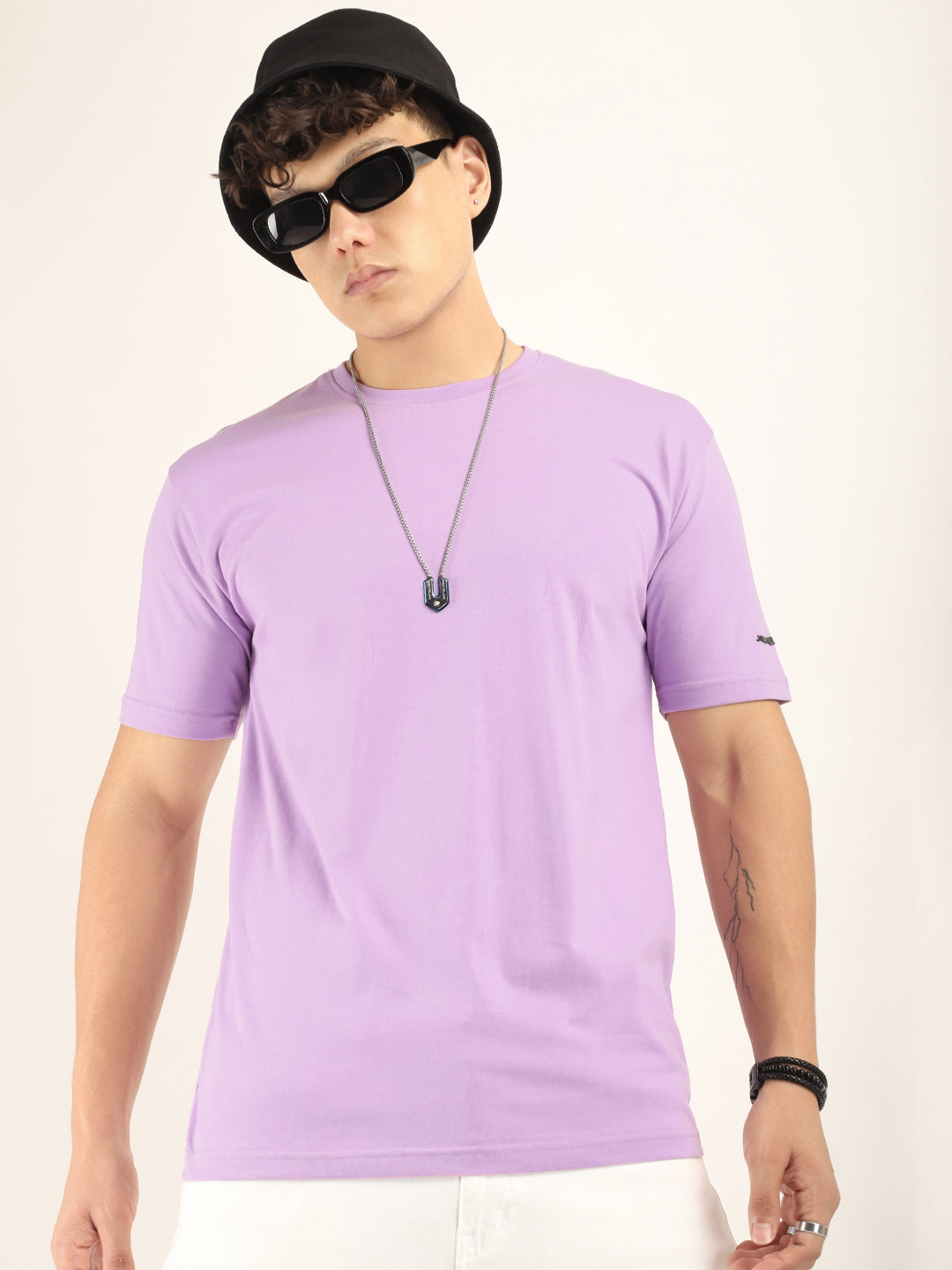 Lavender Cotton Slim Fit T-Shirt