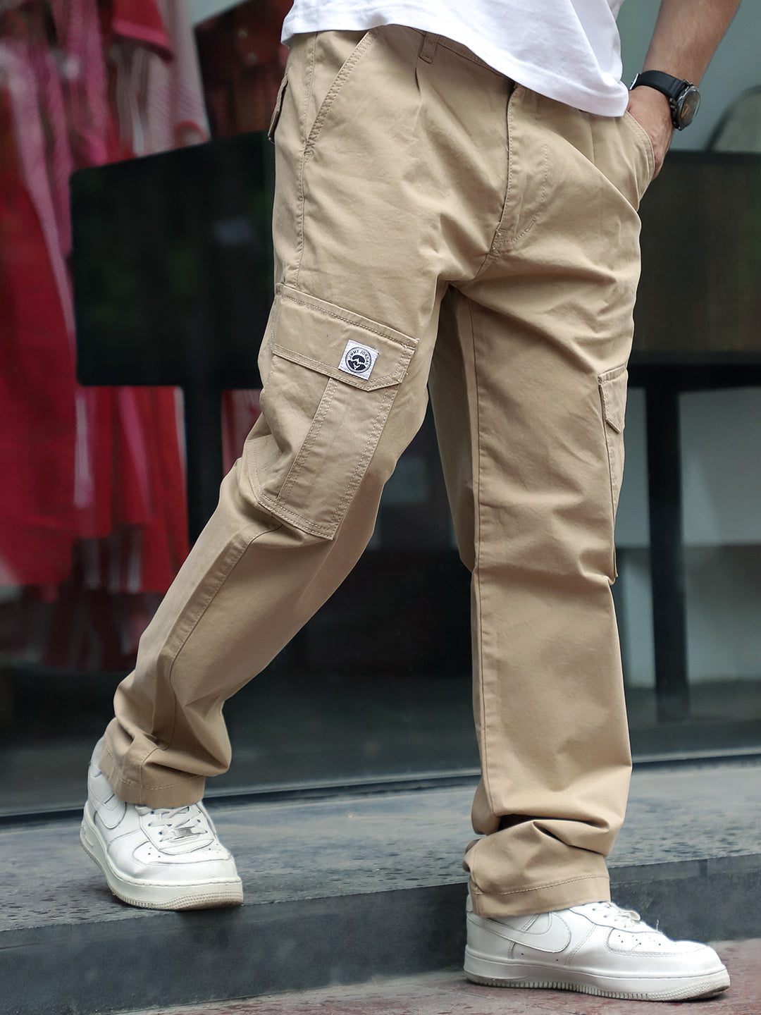 Regal Wears Beige Cotton Cargo - Main Image