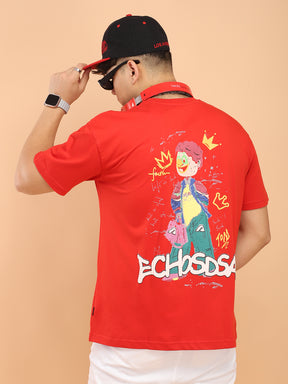 Echosdsa Oversized Red T-Shirt