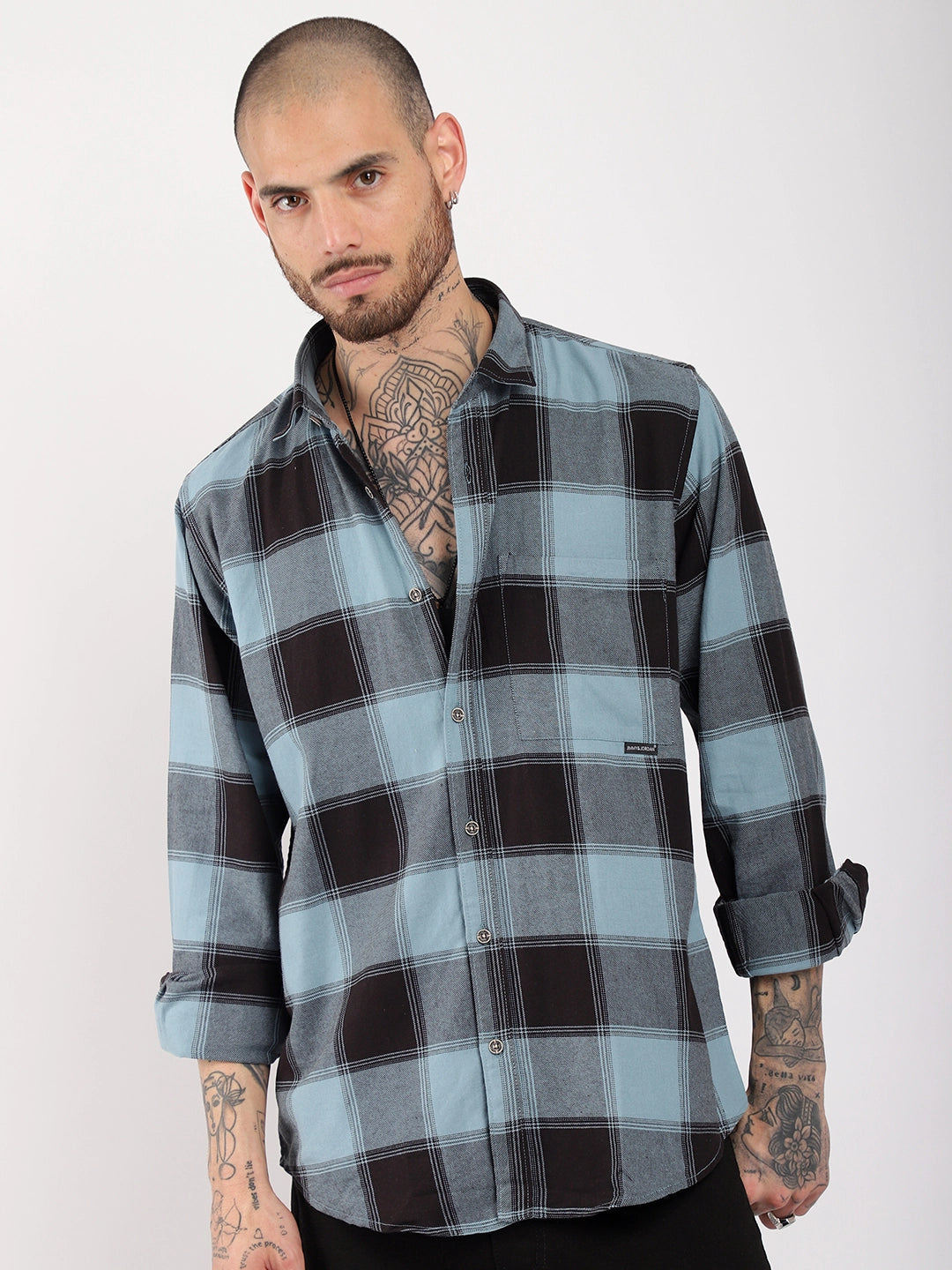 Checked Slate Full Sleeve Shirt