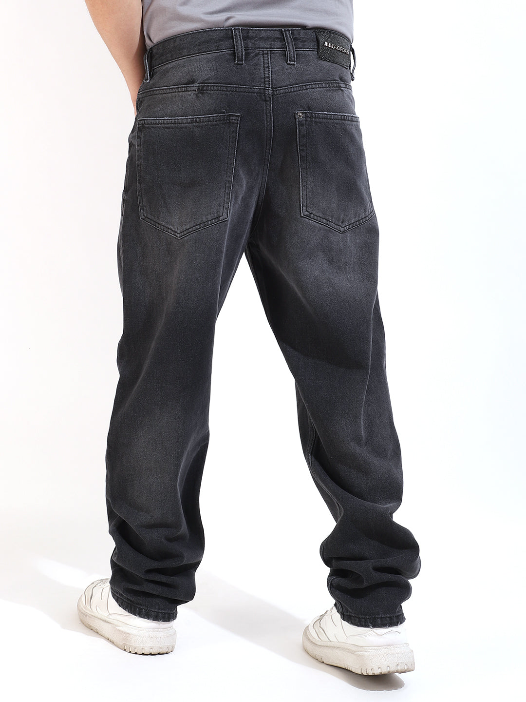 Charcoal Baggy Fit Denim Jeans