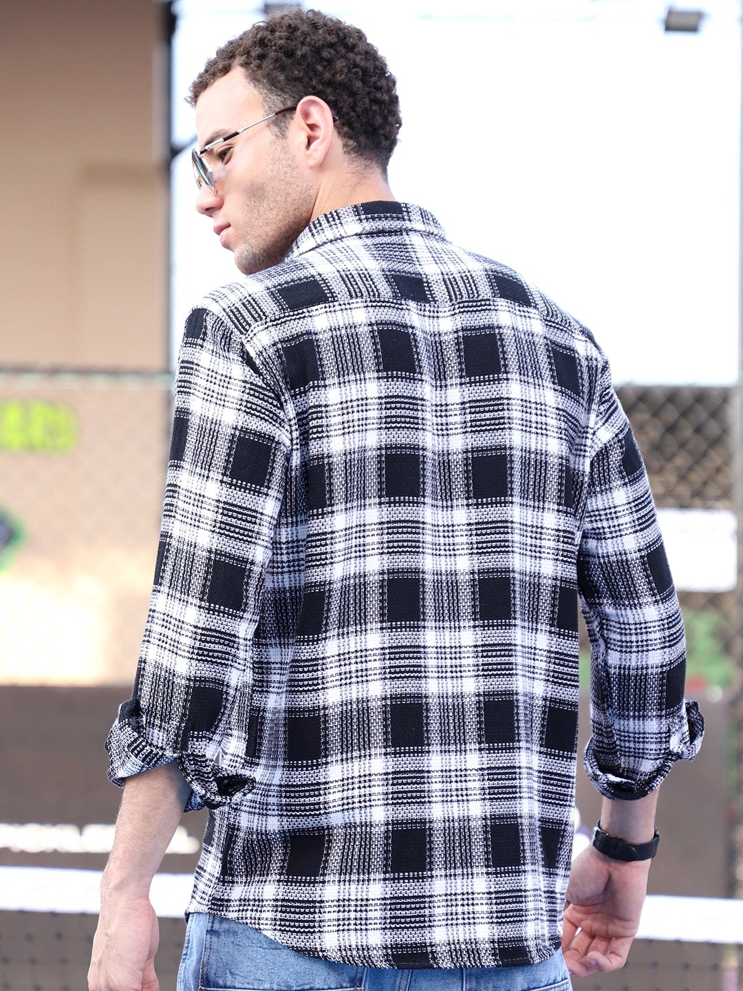 Chrome Fever Black Check Full Sleeve Shirt
