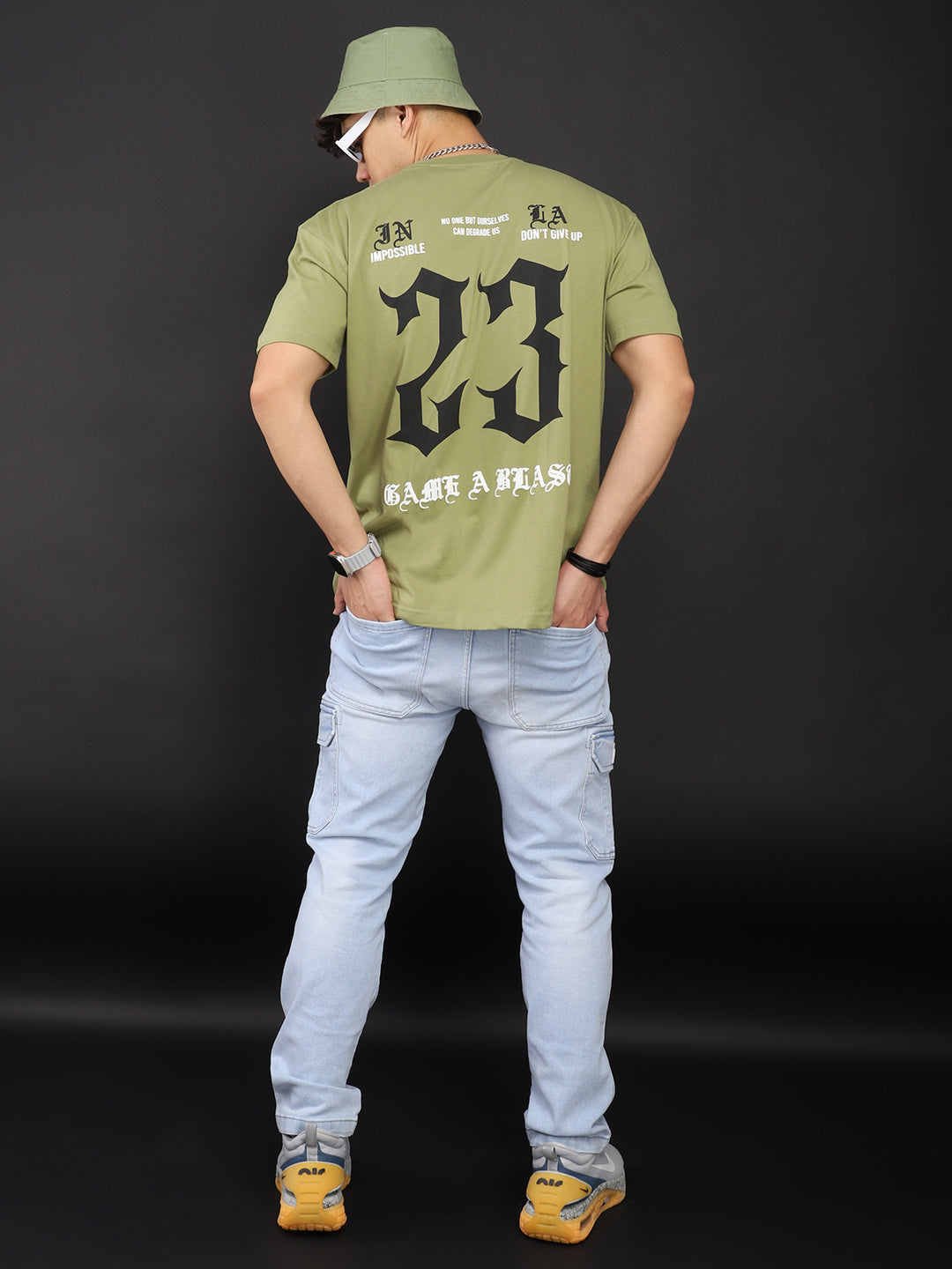 Game A Blast Oversized Green T-Shirt