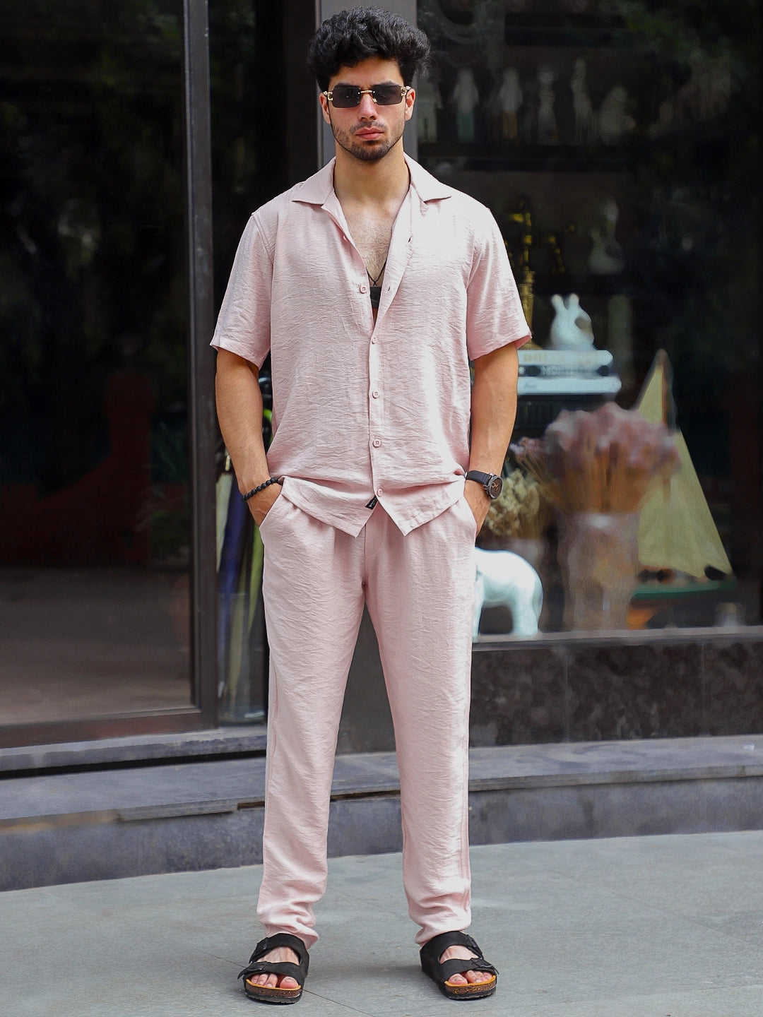Linen Atlantica Light Pink Co-Ord Set
