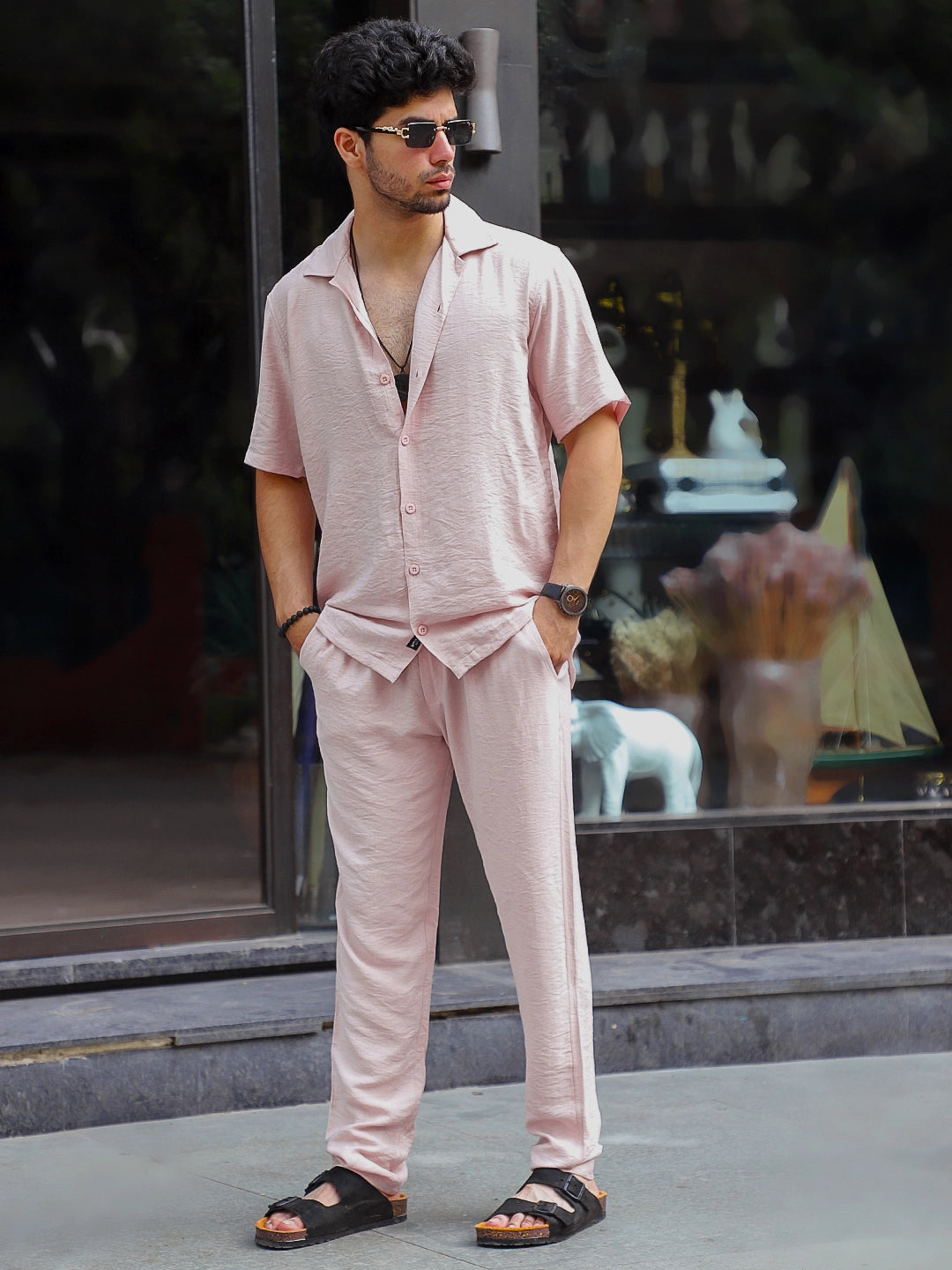 Linen Atlantica Light Pink Co-Ord Set