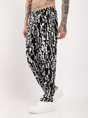 Rush Mountain Stretchable Mix Print Black Co-Ord Set