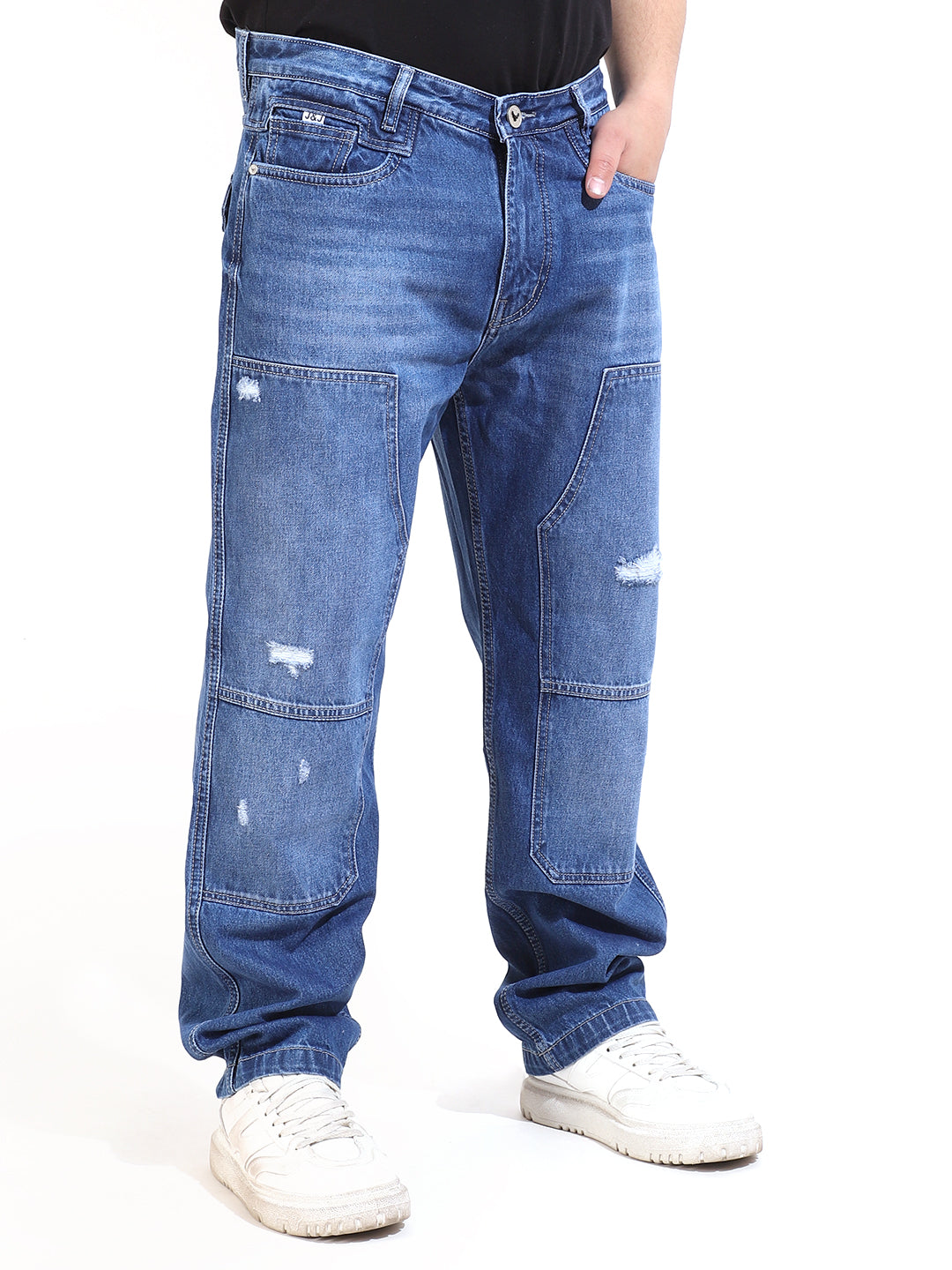 Light Blue Baggy Fit Denim Jeans