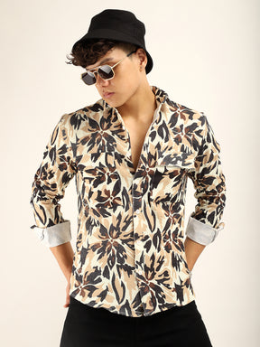 Bubble Tree Print Beige Shirt