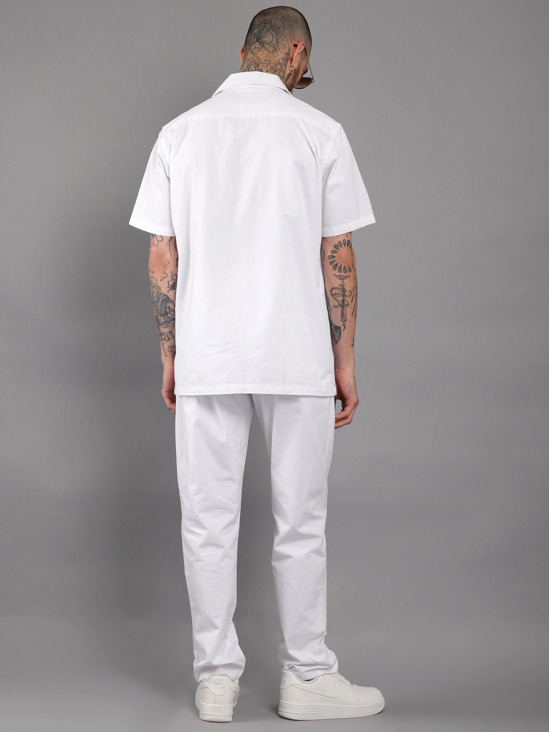 Antonio Cotton White With Tich Button Co-Ord Set